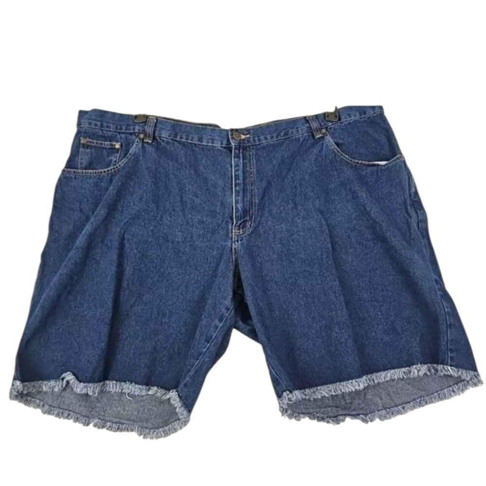 MAINSTREET BLUES ~Woman Plus Size 30W~ Blue Denim Cotton Shorts Pockets, Zipper.